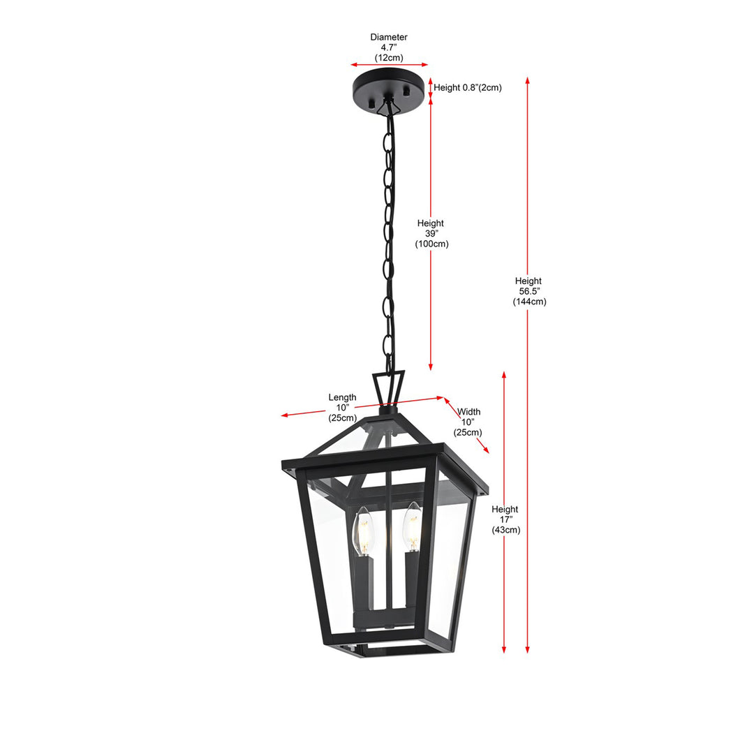 10 Inch Outdoor Pendant In Black - View 6 - Joshua Marshal