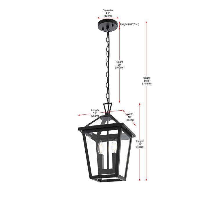 10 Inch Outdoor Pendant In Black - View 6 - Joshua Marshal