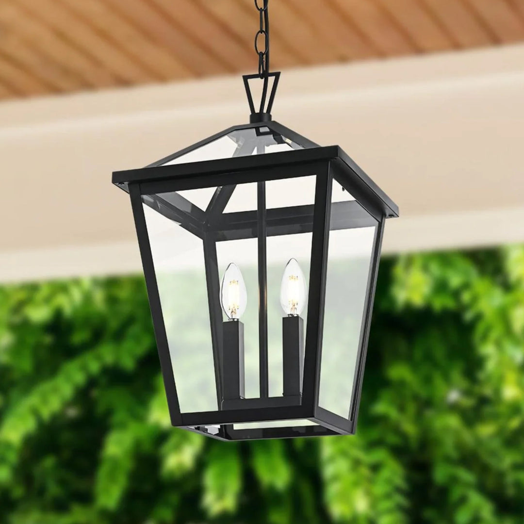12 Inch Outdoor Pendant In Black Black Finish - LIGHTING by Joshua Marshal