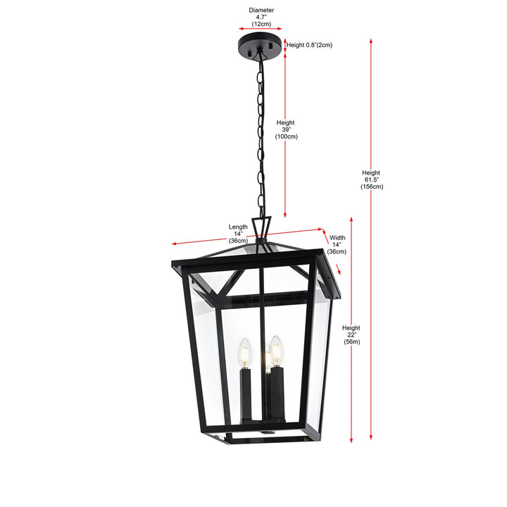 14 Inch Outdoor Pendant In Black - View 6 - Joshua Marshal