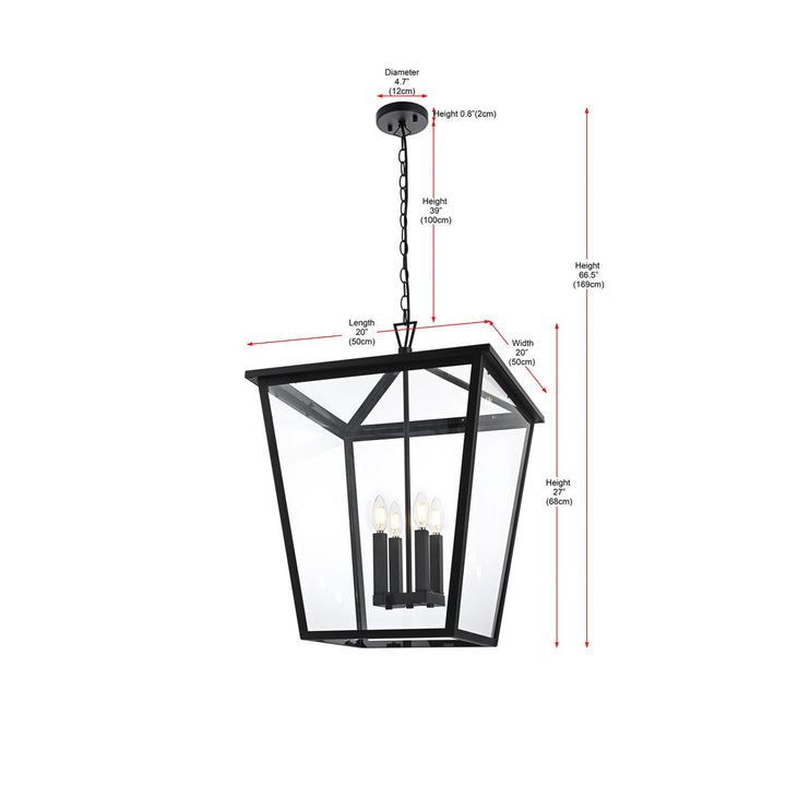 20 Inch Outdoor Pendant In Black - View 4 - Joshua Marshal