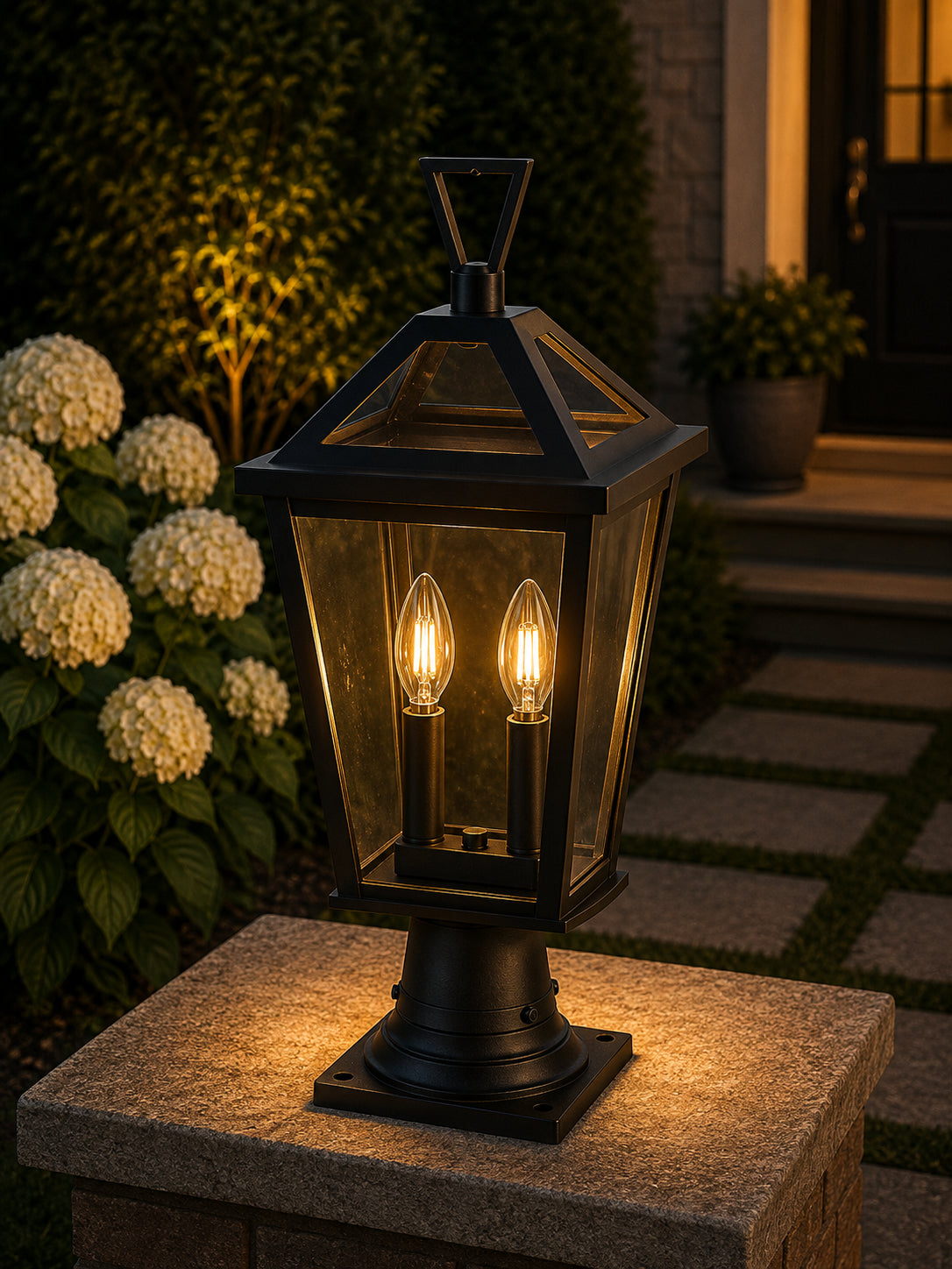 10 Inch Outdoor Post Light In Black - View 2 - Joshua Marshal