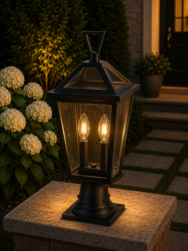 10 Inch Outdoor Post Light In Black - View 2 - Joshua Marshal