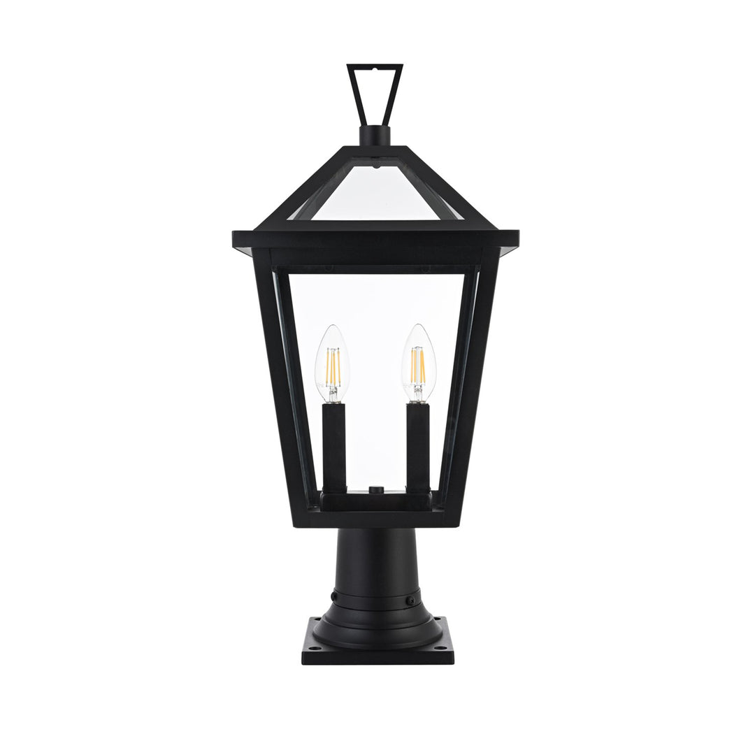 10 Inch Outdoor Post Light In Black - View 3 - Joshua Marshal