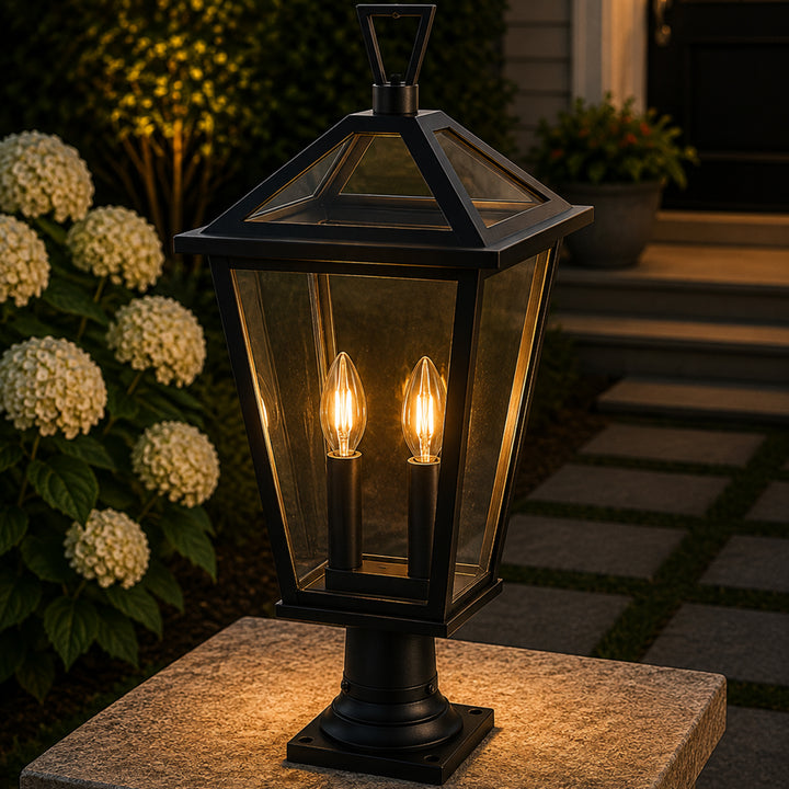 12 Inch Outdoor Post Light In Black Black Finish - LIGHTING by Joshua Marshal