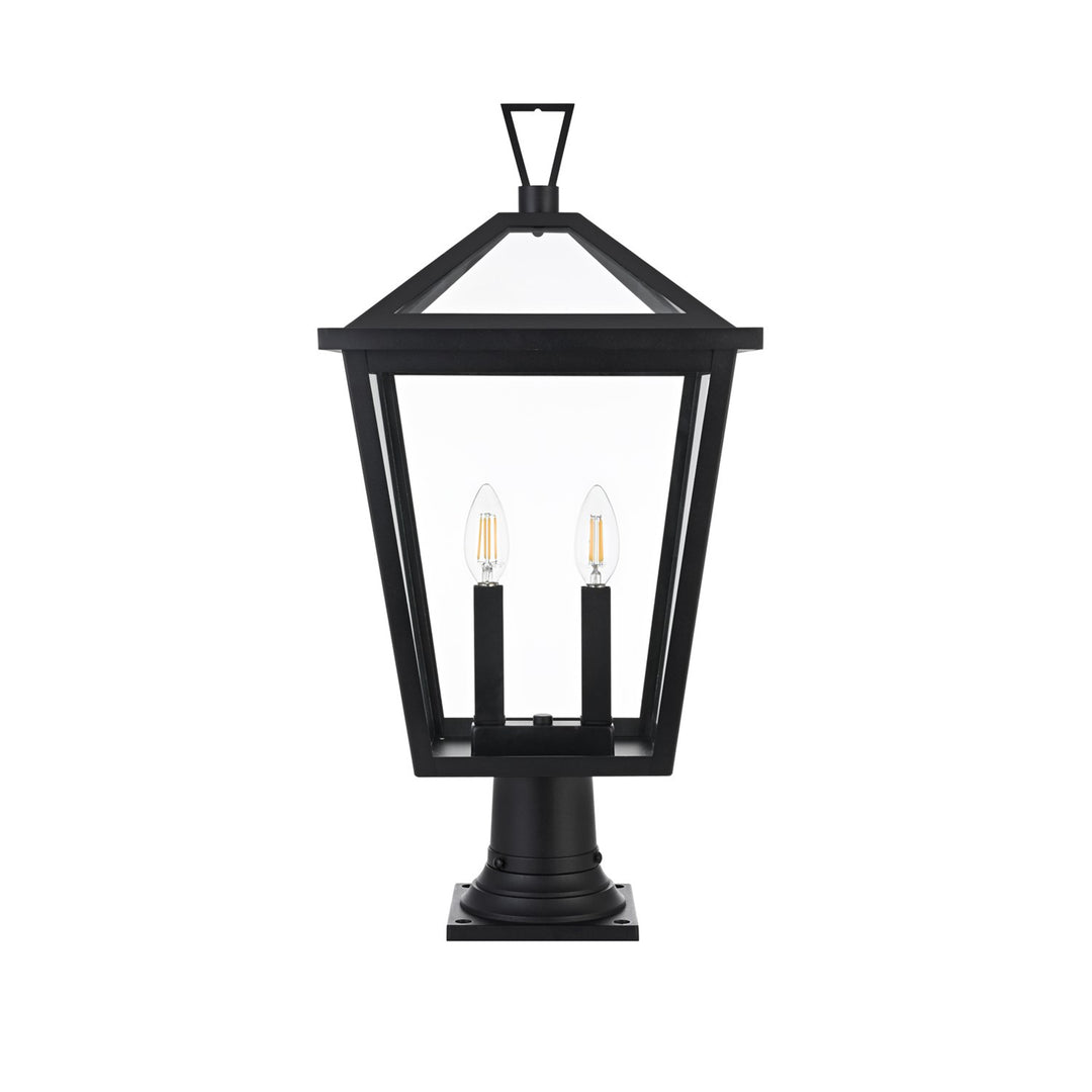 12 Inch Outdoor Post Light In Black - View 3 - Joshua Marshal