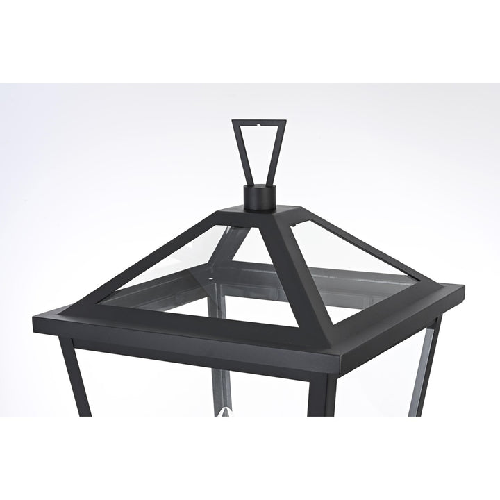 12 Inch Outdoor Post Light In Black - View 4 - Joshua Marshal