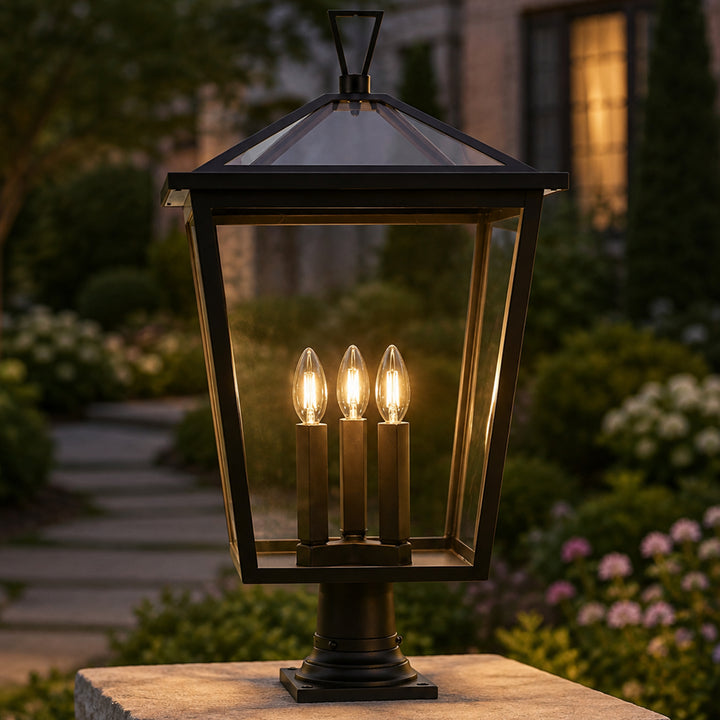 14 Inch Outdoor Post Light In Black Black Finish - LIGHTING by Joshua Marshal