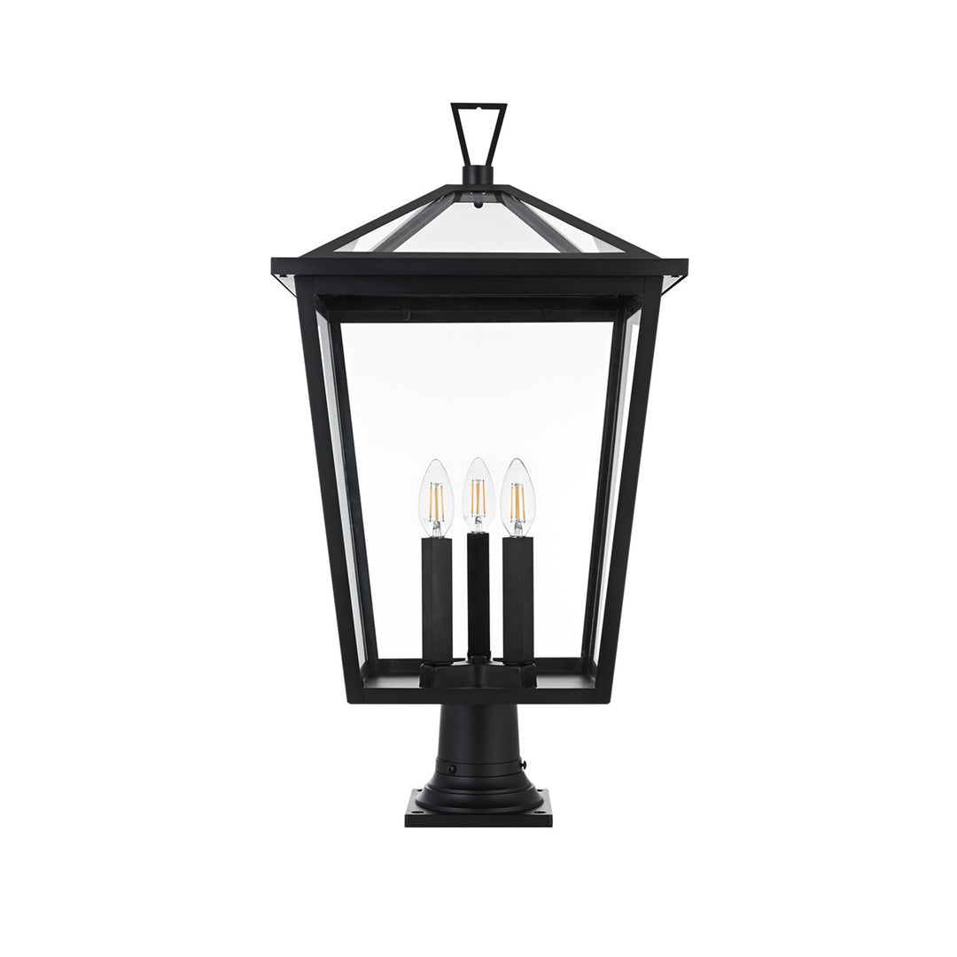 14 Inch Outdoor Post Light In Black - View 3 - Joshua Marshal