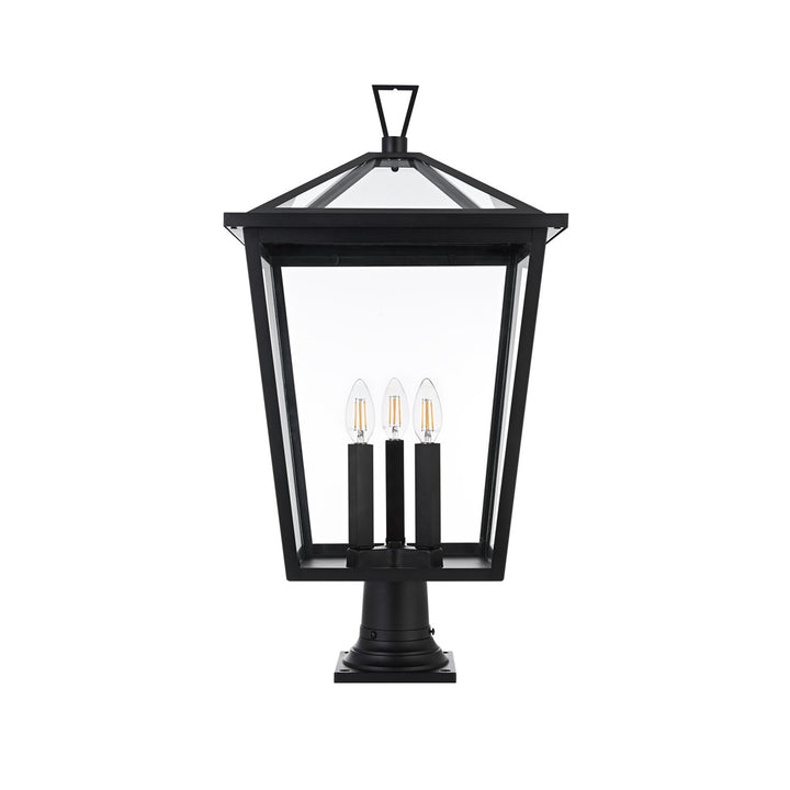 14 Inch Outdoor Post Light In Black - View 3 - Joshua Marshal