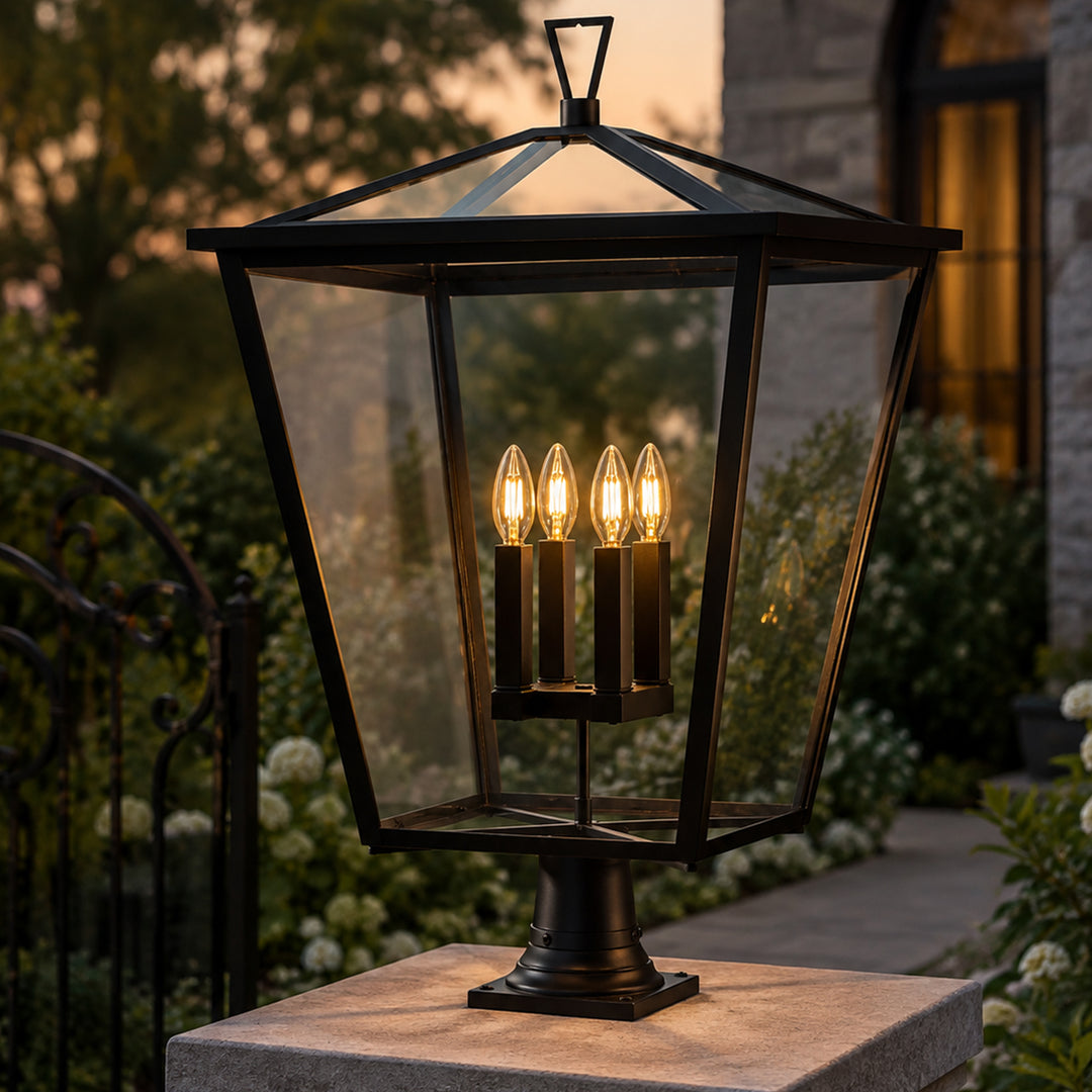20 Inch Outdoor Post Light In Black Black Finish - LIGHTING by Joshua Marshal