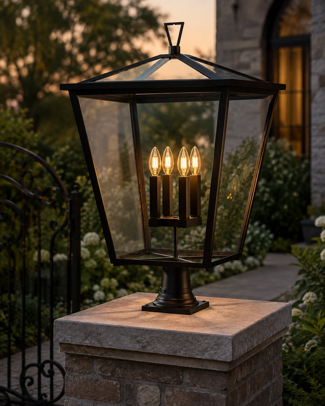 20 Inch Outdoor Post Light In Black - View 2 - Joshua Marshal