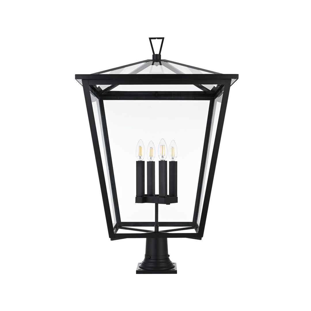20 Inch Outdoor Post Light In Black - View 3 - Joshua Marshal