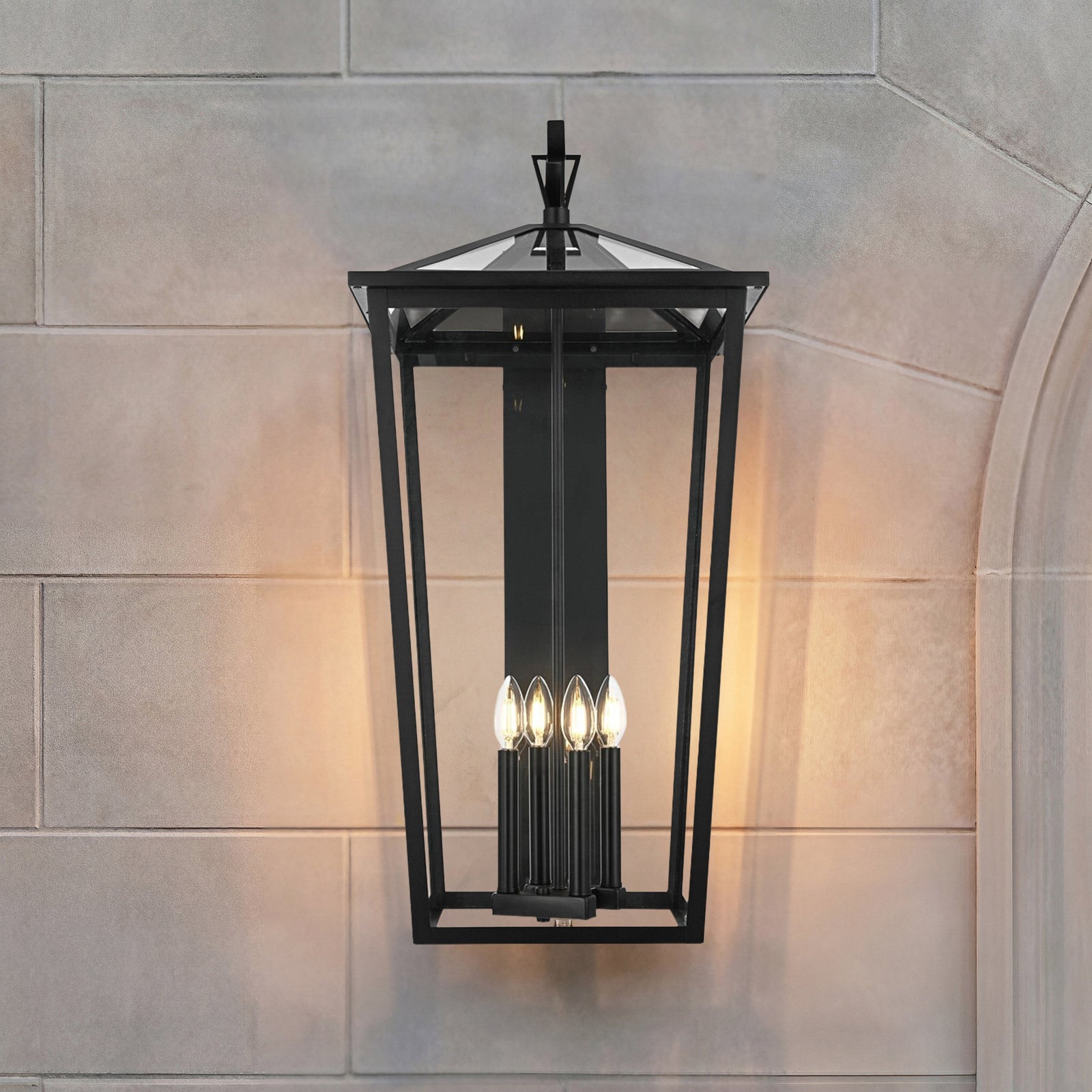 16 Inch Outdoor Wall Sconce In Black Black Finish - LIGHTING by Joshua Marshal