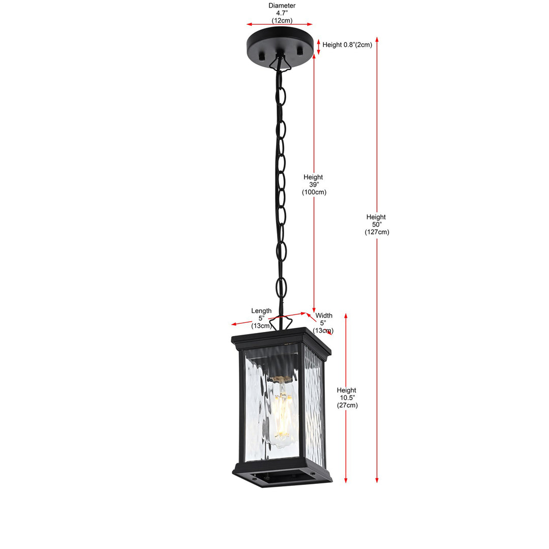 5 Inch Outdoor Pendant In Black - View 6 - Joshua Marshal