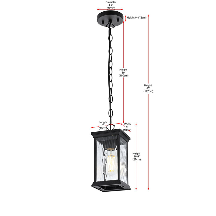 5 Inch Outdoor Pendant In Black - View 6 - Joshua Marshal