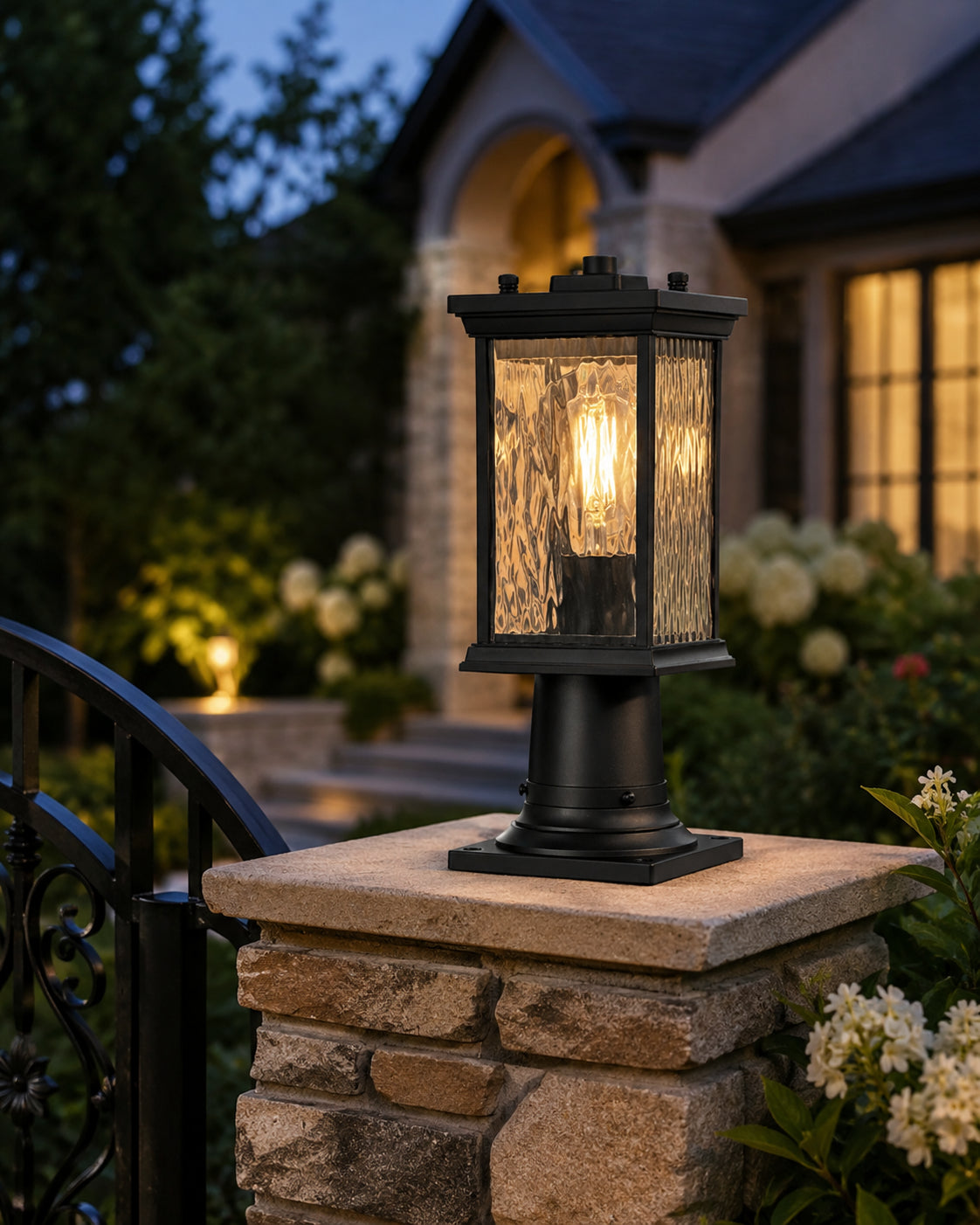 5 Inch Outdoor Post Light In Black - View 2 - Joshua Marshal