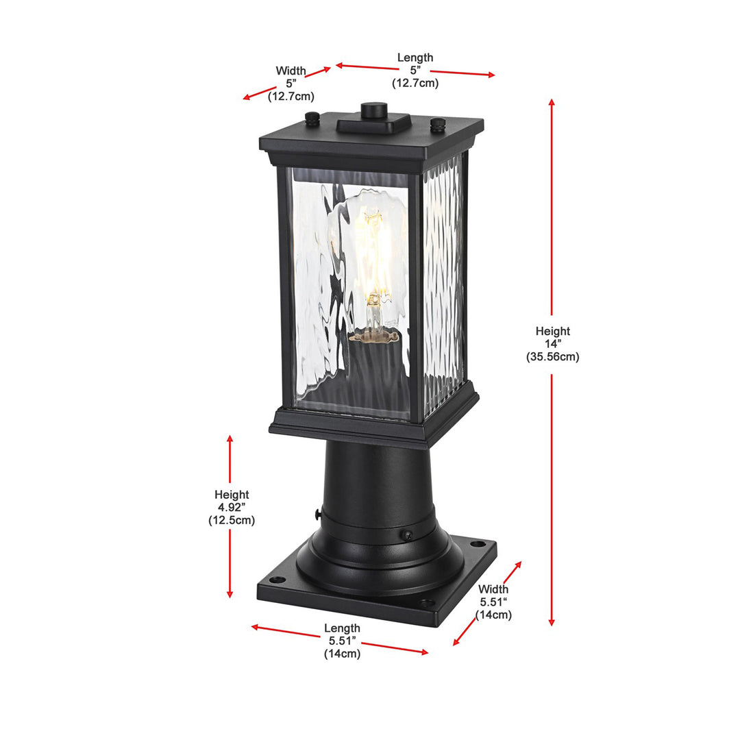 5 Inch Outdoor Post Light In Black - View 6 - Joshua Marshal