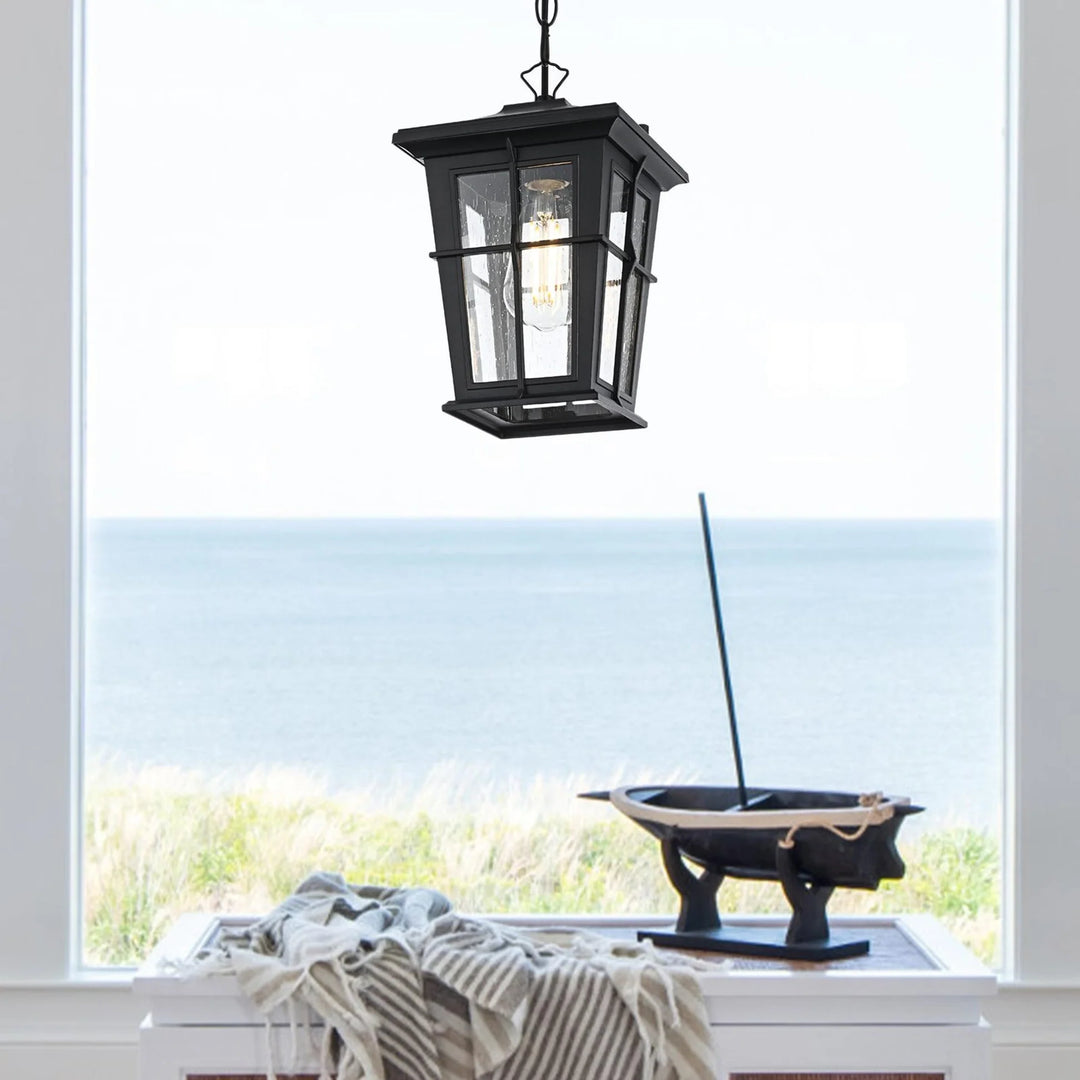 7 Inch Outdoor Pendant In Black - View 2 - Joshua Marshal