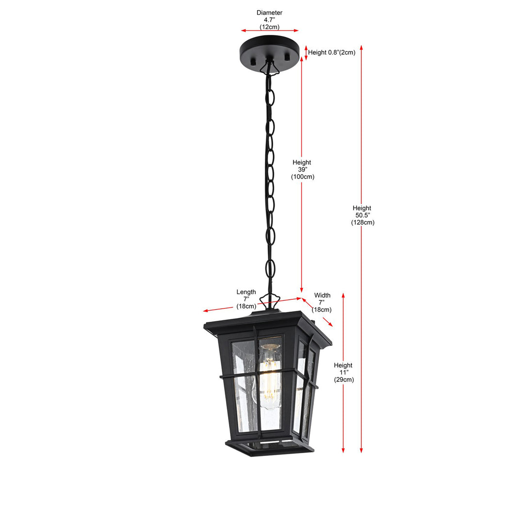 7 Inch Outdoor Pendant In Black - View 6 - Joshua Marshal