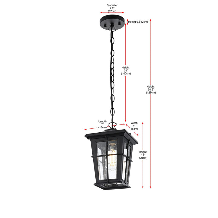 7 Inch Outdoor Pendant In Black - View 6 - Joshua Marshal