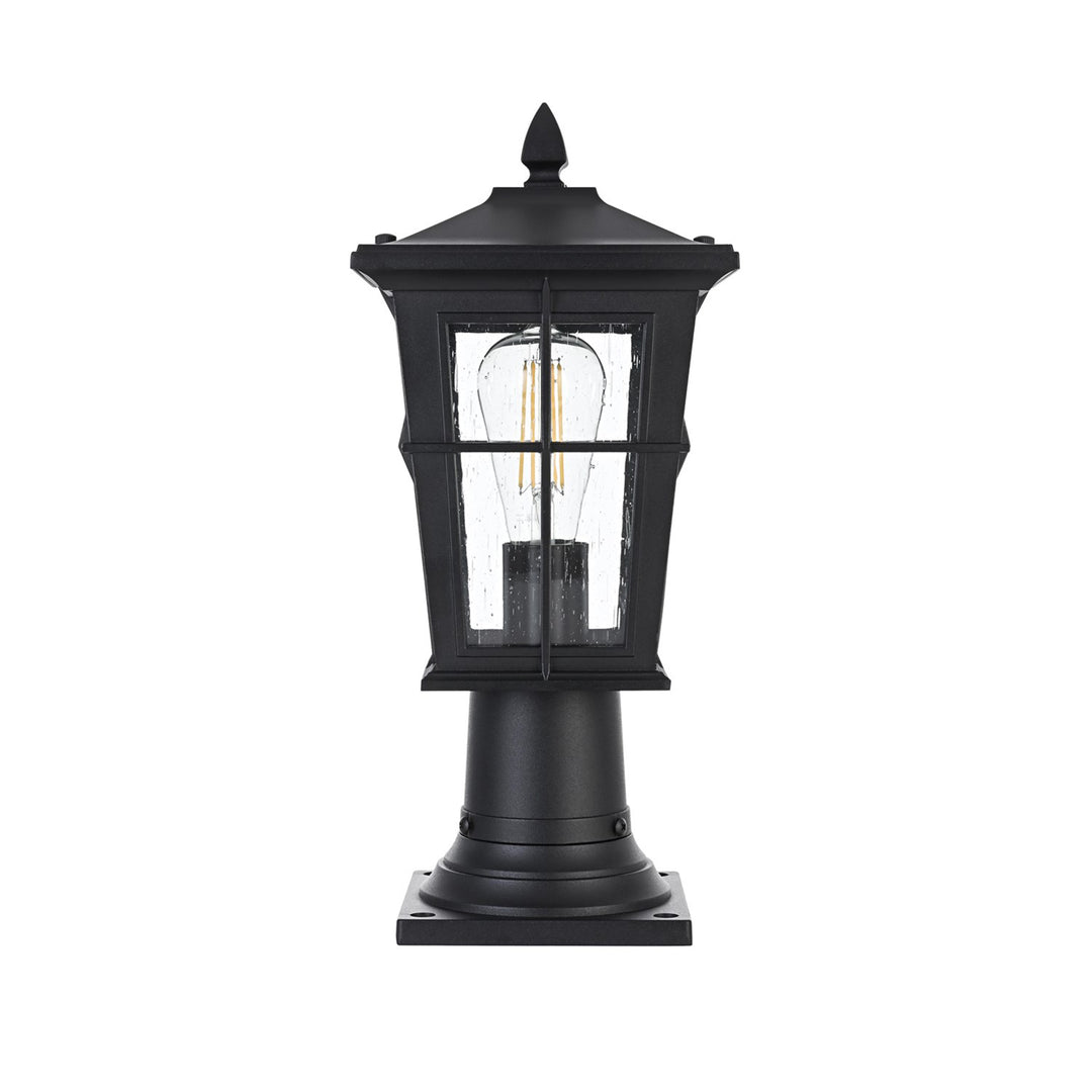 7 Inch Outdoor Post Light In Black - View 3 - Joshua Marshal