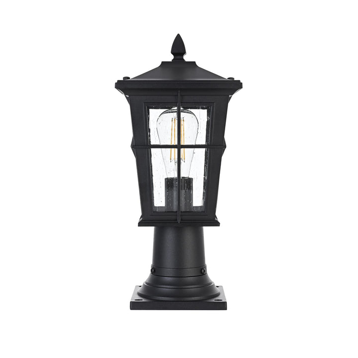 7 Inch Outdoor Post Light In Black - View 3 - Joshua Marshal