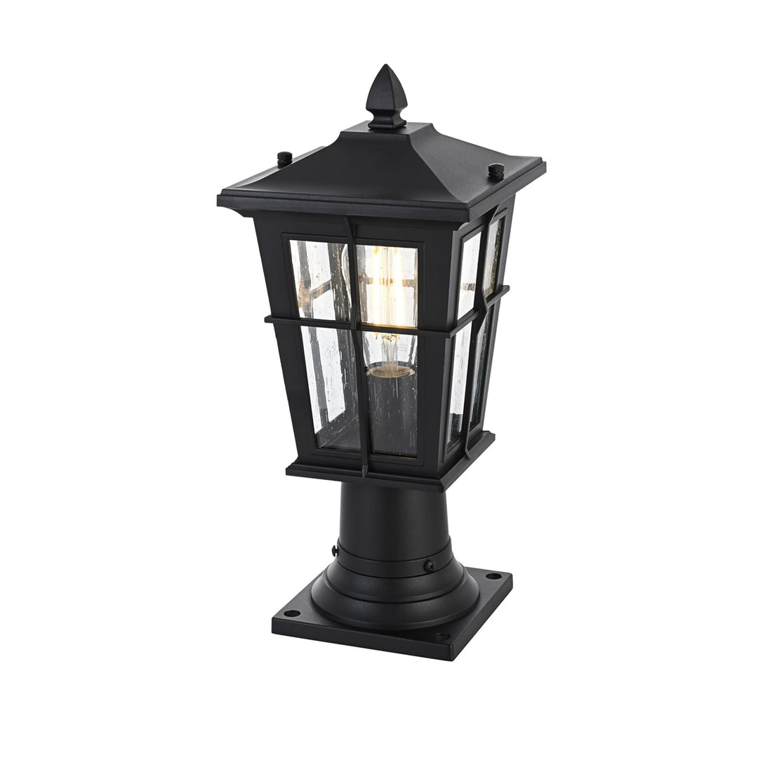 7 Inch Outdoor Post Light In Black - View 4 - Joshua Marshal