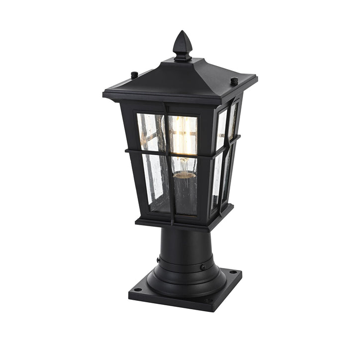 7 Inch Outdoor Post Light In Black - View 4 - Joshua Marshal