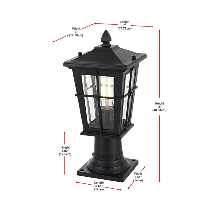 7 Inch Outdoor Post Light In Black - View 5 - Joshua Marshal