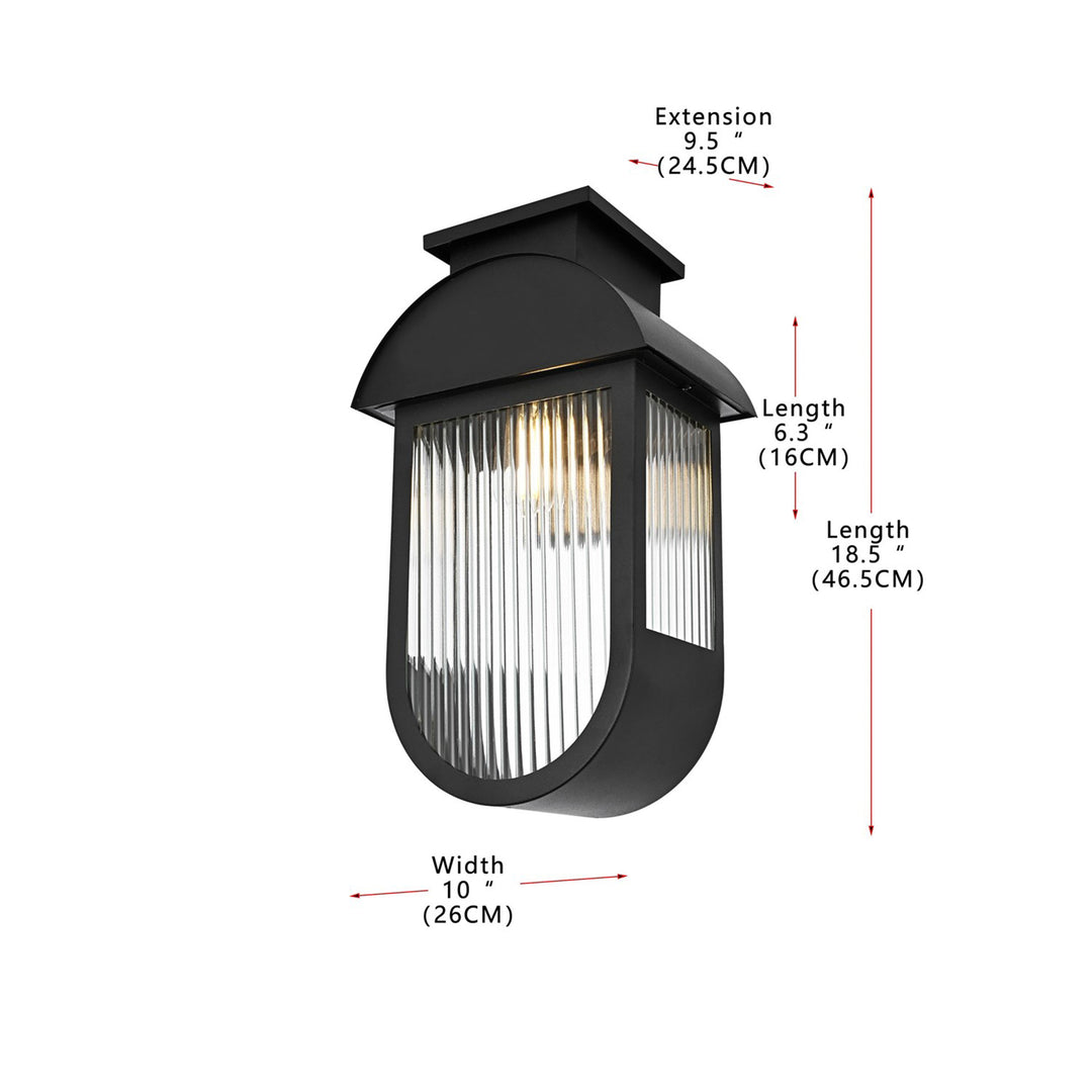10 Inch Outdoor Wall Sconce In Black - View 5 - Joshua Marshal