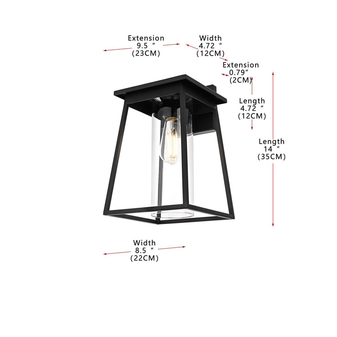 8.5 Inch Outdoor Wall Sconce In Black - View 6 - Joshua Marshal
