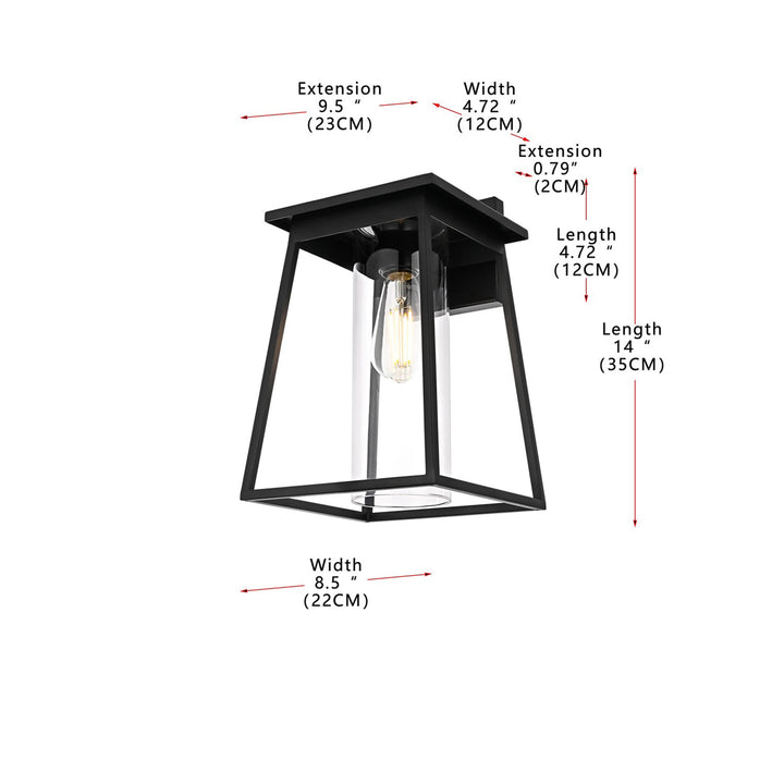 8.5 Inch Outdoor Wall Sconce In Black - View 6 - Joshua Marshal