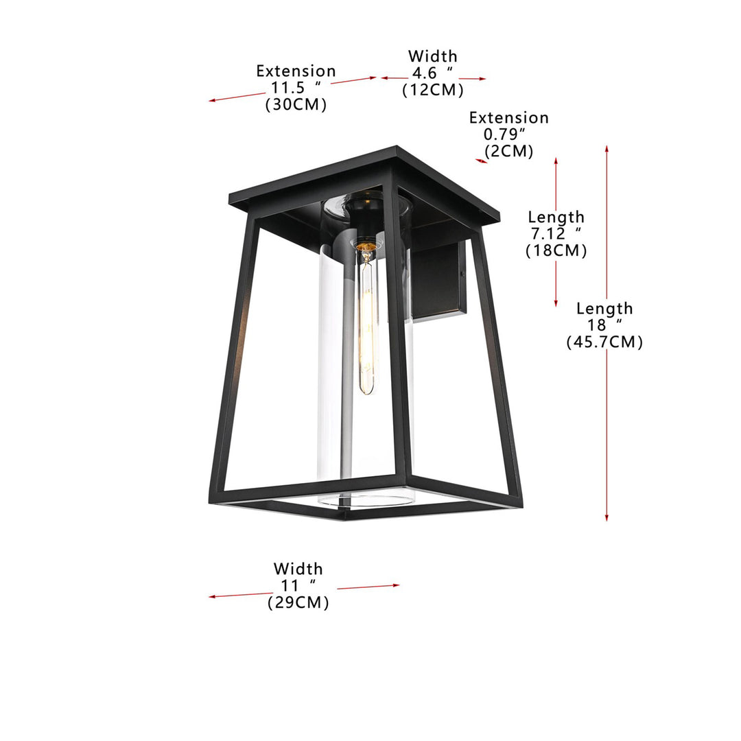 11 Inch Outdoor Wall Sconce In Black - View 6 - Joshua Marshal