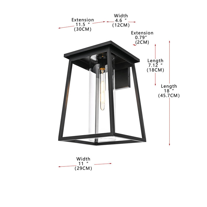 11 Inch Outdoor Wall Sconce In Black - View 6 - Joshua Marshal