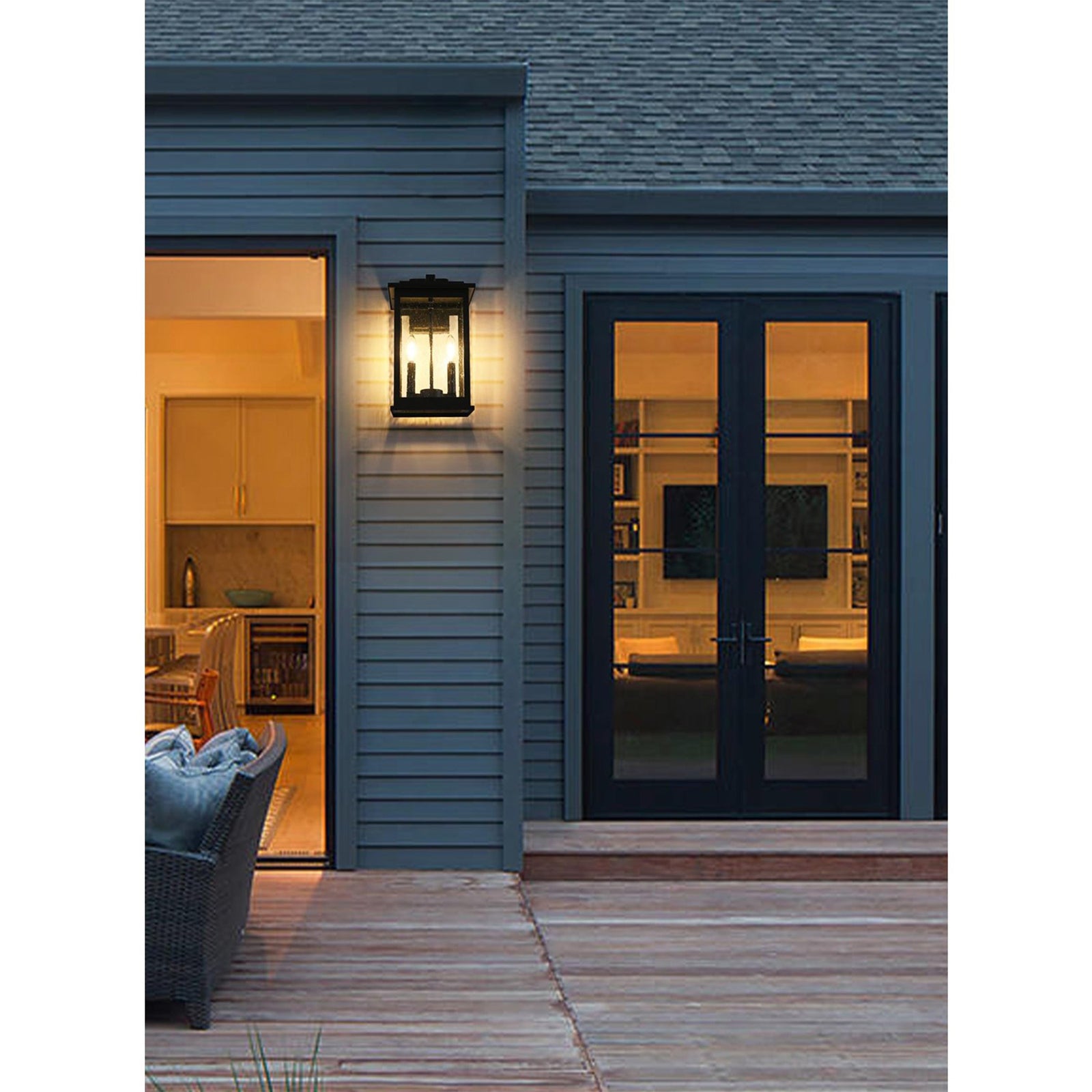 8.5 Inch Outdoor Wall Sconce In Black - View 2 - Joshua Marshal
