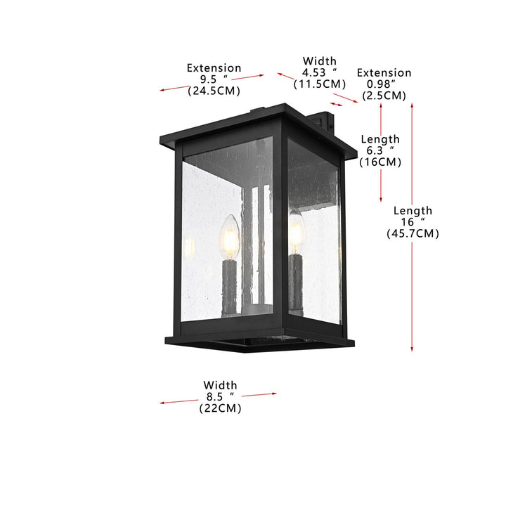 8.5 Inch Outdoor Wall Sconce In Black - View 6 - Joshua Marshal