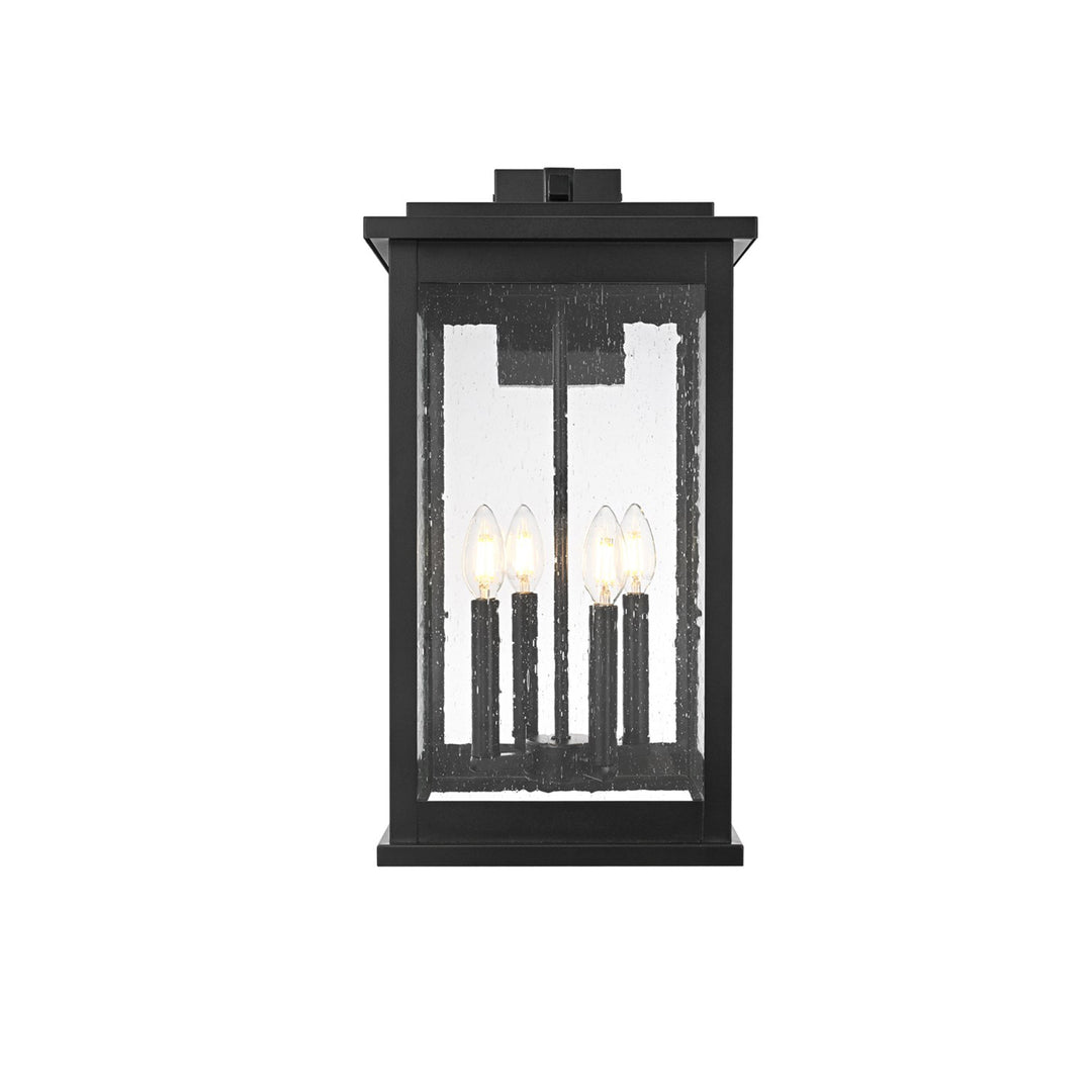 11 Inch Outdoor Wall Sconce In Black - View 3 - Joshua Marshal