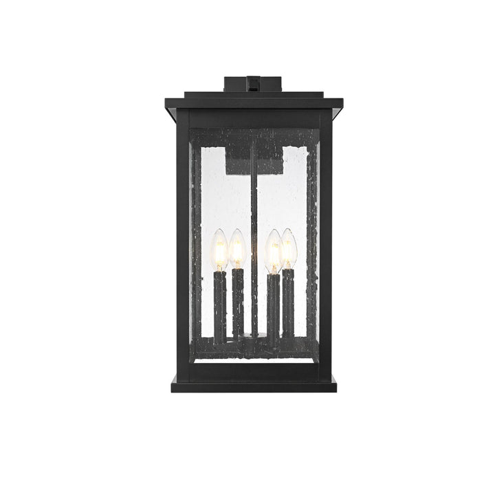 11 Inch Outdoor Wall Sconce In Black - View 3 - Joshua Marshal