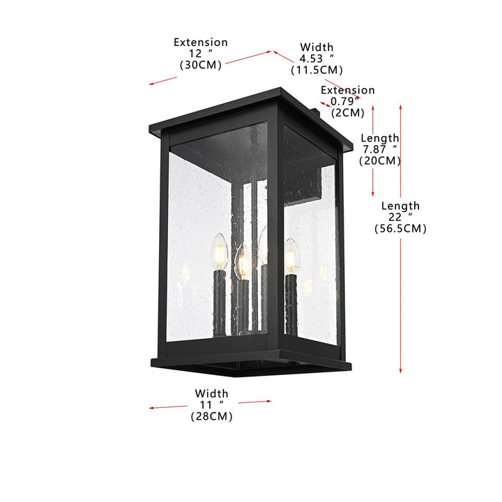 11 Inch Outdoor Wall Sconce In Black - View 6 - Joshua Marshal