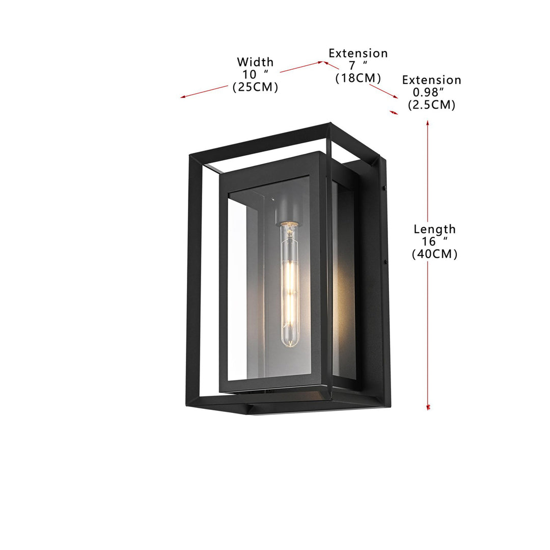 10 Inch Outdoor Wall Sconce In Black - View 5 - Joshua Marshal