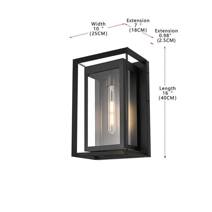 10 Inch Outdoor Wall Sconce In Black - View 5 - Joshua Marshal