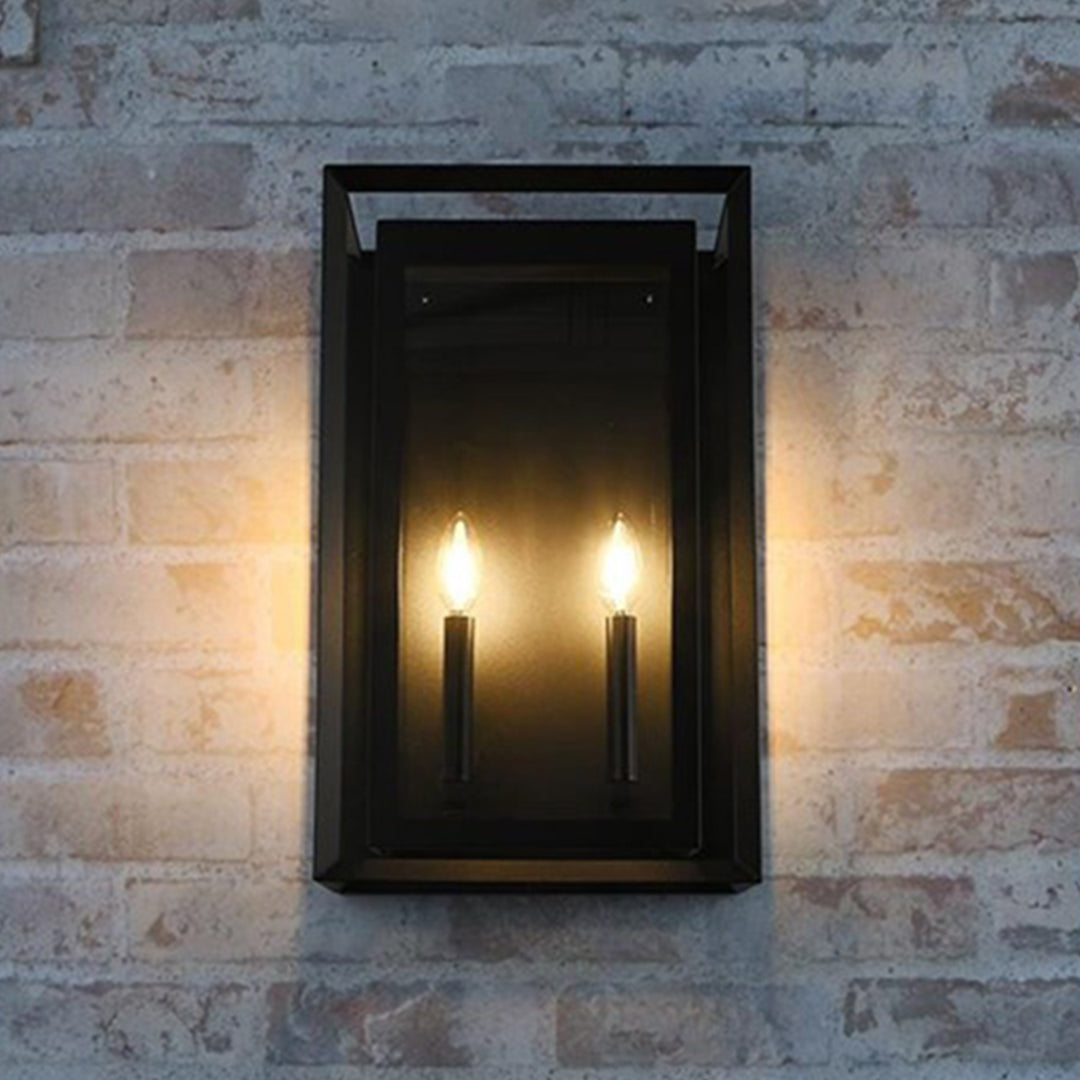 12 Inch Outdoor Wall Sconce In Black Black Finish - LIGHTING by Joshua Marshal