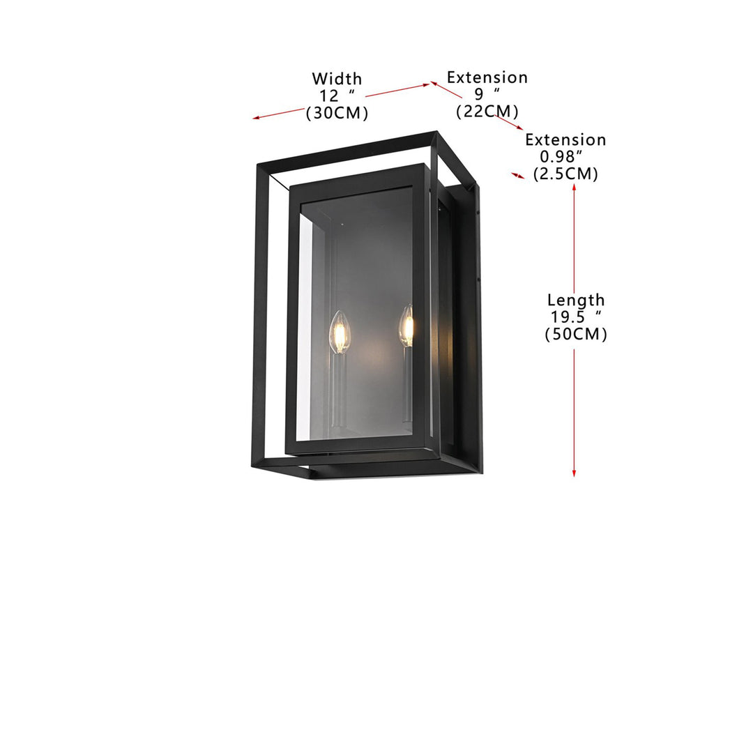 12 Inch Outdoor Wall Sconce In Black - View 6 - Joshua Marshal