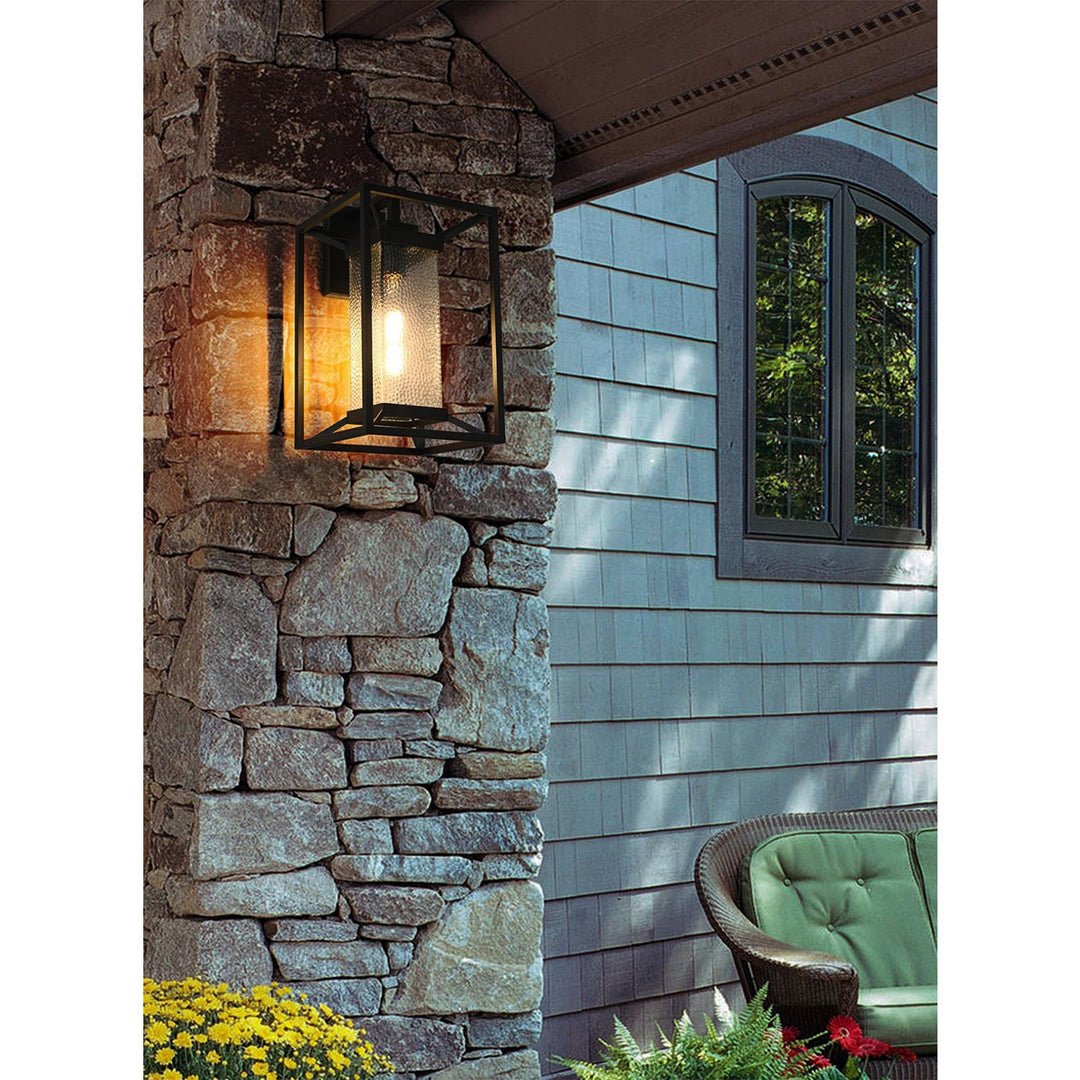 10 Inch Outdoor Wall Sconce In Black - View 2 - Joshua Marshal