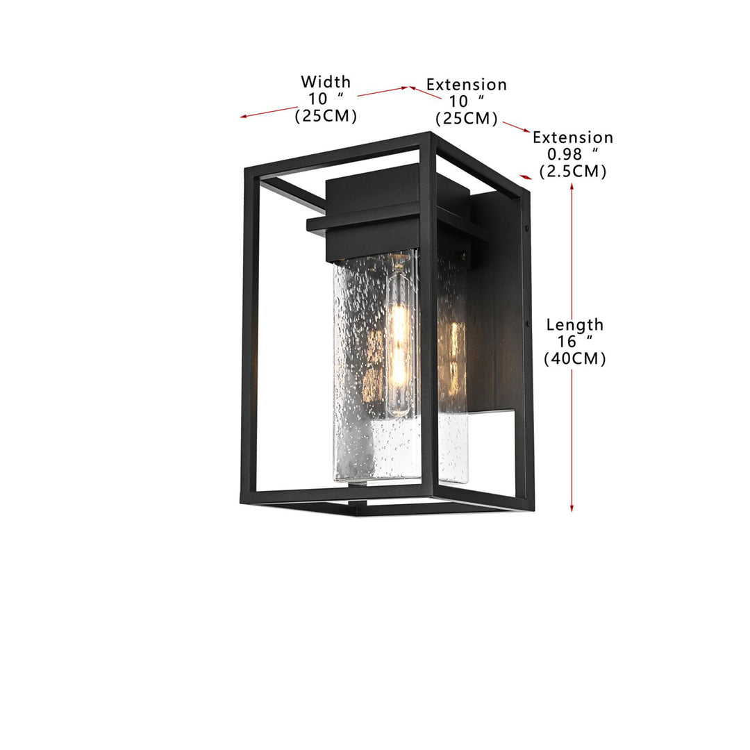 10 Inch Outdoor Wall Sconce In Black - View 6 - Joshua Marshal