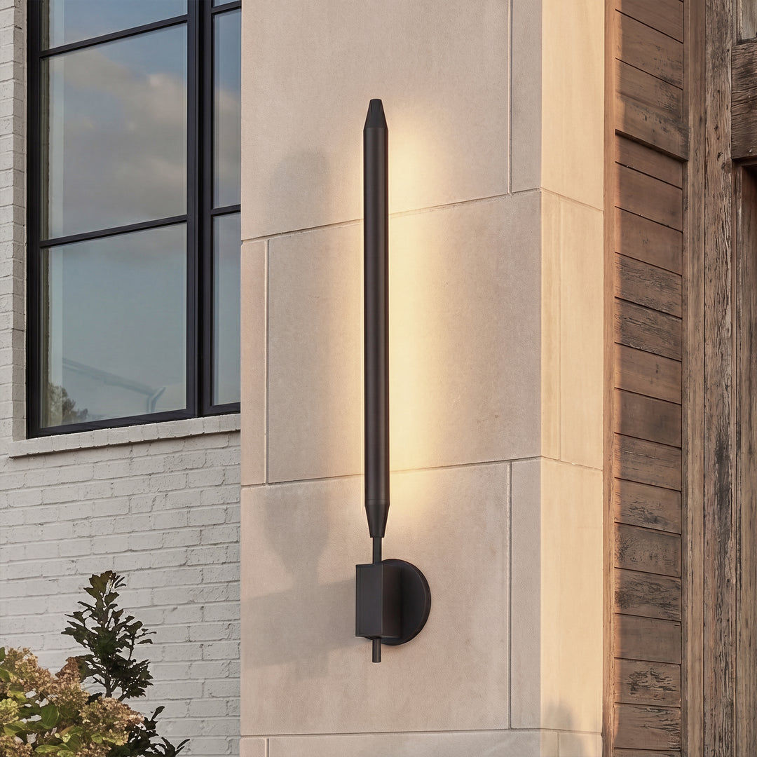 5 Inch Outdoor Wall Sconce In Black Black Finish - LIGHTING by Joshua Marshal