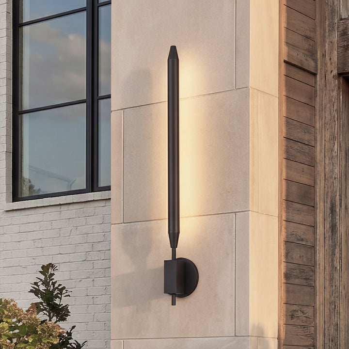 5 Inch Outdoor Wall Sconce In Black Black Finish - LIGHTING by Joshua Marshal