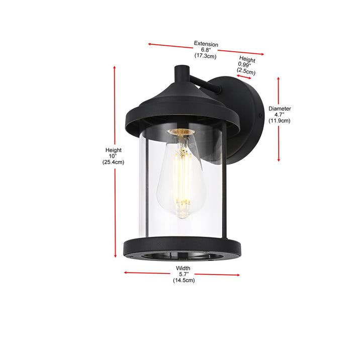 6 Inch Outdoor Wall Sconce In Black - View 6 - Joshua Marshal