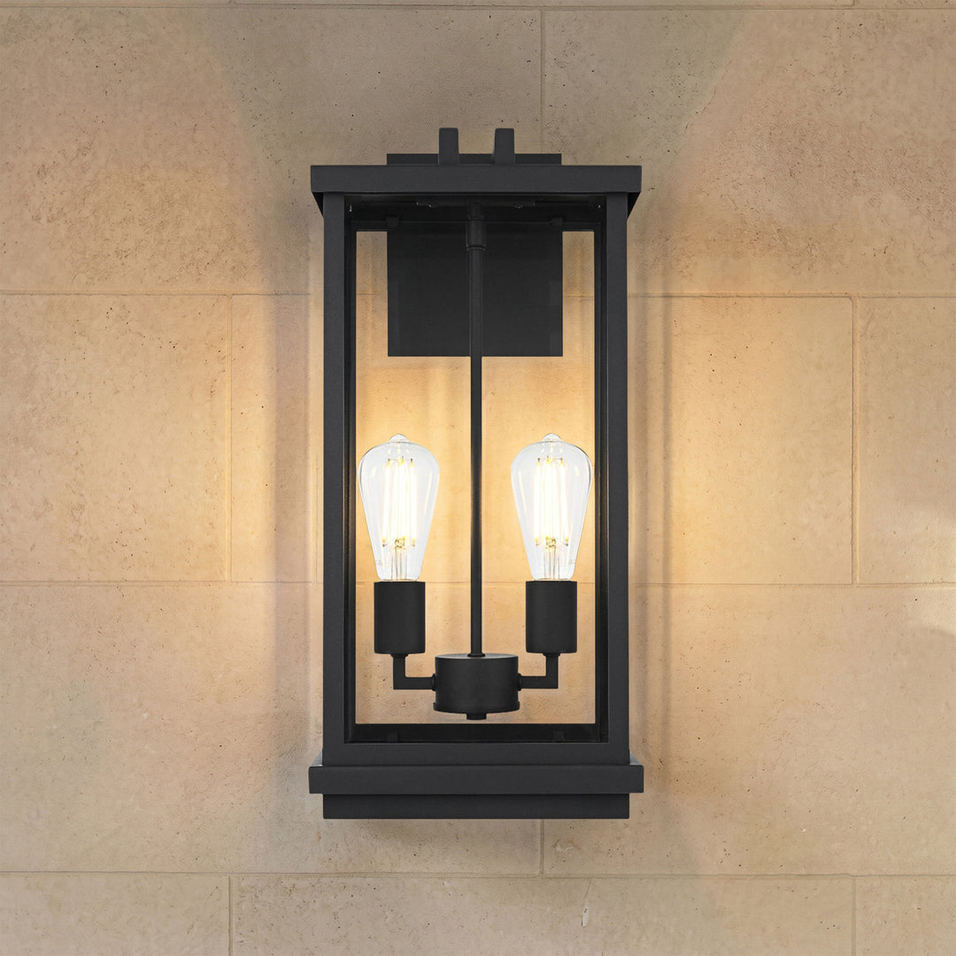 9 Inch Outdoor Wall Sconce In Black Black Finish - LIGHTING by Joshua Marshal